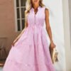 Women's Casual Vertical Stripes Sleeveless Dress