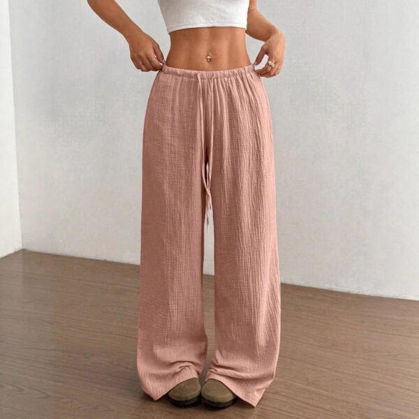 Fashionable Casual Solid-color Loose-fitting Wide-leg Trousers
