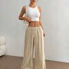 Fashionable Casual Solid-color Loose-fitting Wide-leg Trousers
