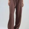 Thin Womens Casual Mid-rise Drawstring Elastic-waist Pants With A Draped Drape