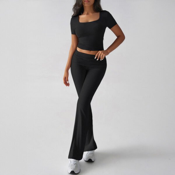 1a6b3268-ff3f-483f-a3dc-d8479d1d23e8.jpg Sports Navel T-shirt Long Pants Suit Women's Clothing