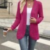 Sanding Casual Patchwork Long Sleeve Cardigan Jacket