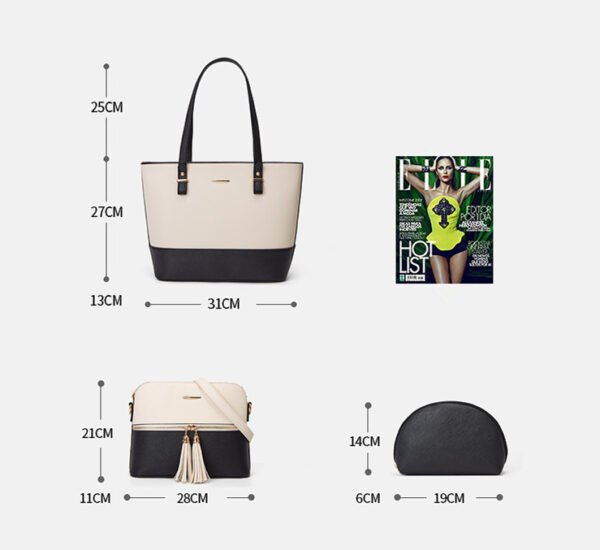 2187723361572.jpg Three-piece Pure Color Mother And Child Bag