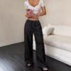 All-matching Lace-up Waist Trimming Fashion Casual Women's Trousers