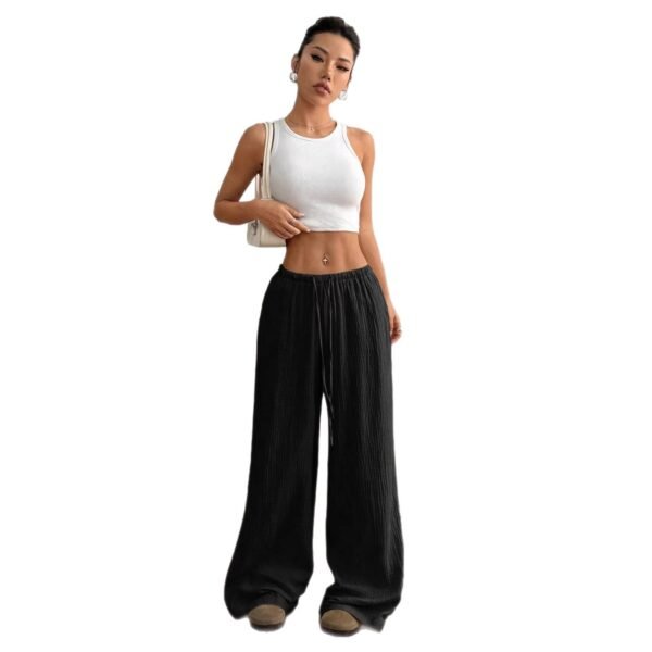 Fashionable Casual Solid-color Loose-fitting Wide-leg Trousers