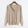 Thin Long-sleeve V-neck Sweater Jacket
