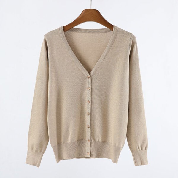 Thin Long-sleeve V-neck Sweater Jacket