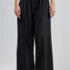 Thin Womens Casual Mid-rise Drawstring Elastic-waist Pants With A Draped Drape