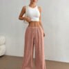 Fashionable Casual Solid-color Loose-fitting Wide-leg Trousers