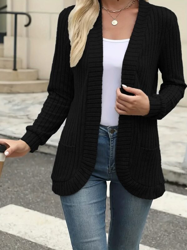 Sanding Casual Patchwork Long Sleeve Cardigan Jacket