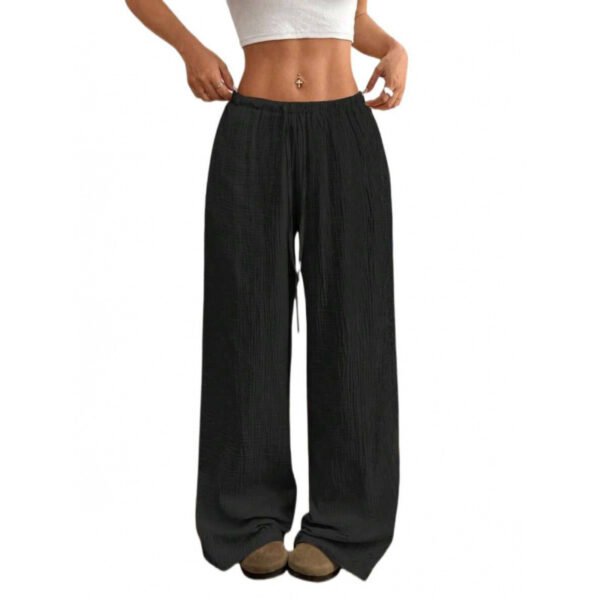 6a12ec12-d581-496d-873b-1596ebbb49be.jpg Casual Solid-color Cotton-linen Trousers Wide-leg Pants