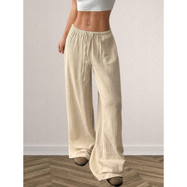 6e92081e-75ff-4880-a3dc-1e3ef93ee2ee.jpg Casual Solid-color Cotton-linen Trousers Wide-leg Pants