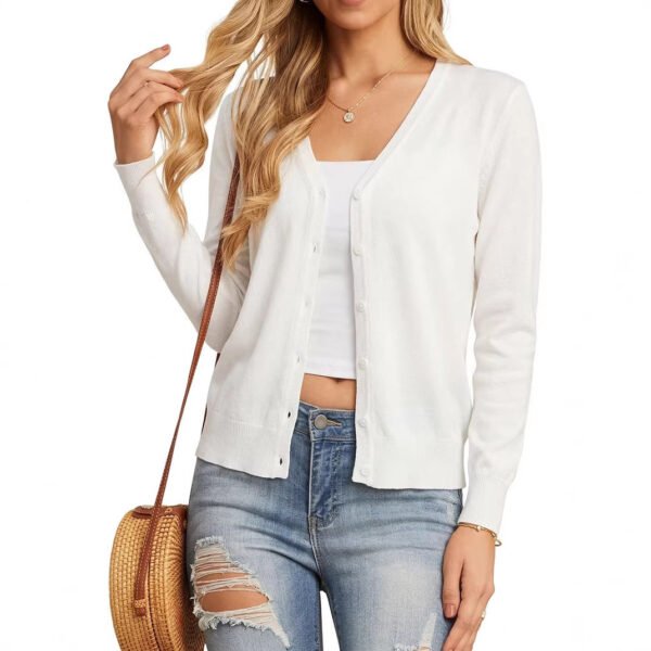 Thin Long-sleeve V-neck Sweater Jacket