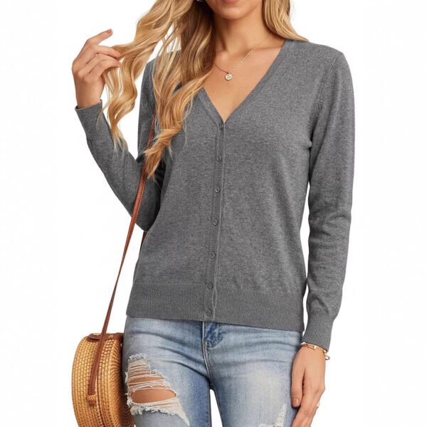 Thin Long-sleeve V-neck Sweater Jacket