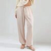 Thin Womens Casual Mid-rise Drawstring Elastic-waist Pants With A Draped Drape