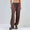 Thin Womens Casual Mid-rise Drawstring Elastic-waist Pants With A Draped Drape