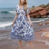 9372d704-ca87-4c32-9492-6a313b4ad29c.jpg New Women’s Floral Print V-neck Dress, Floral Dress, Suitable For Vacation, Women’s Dress