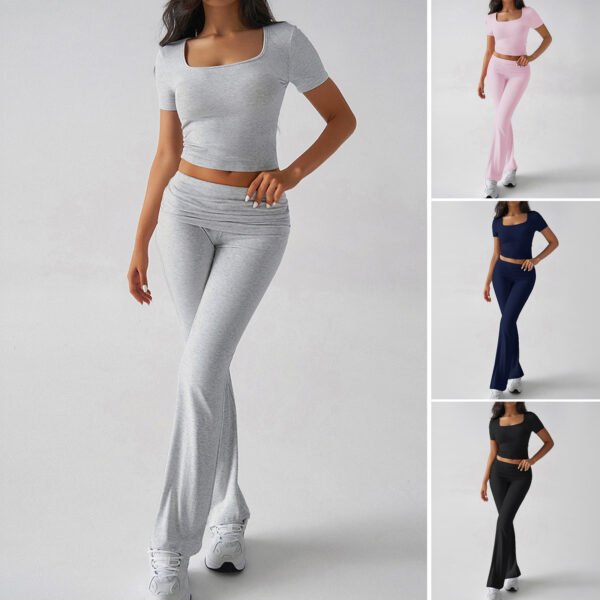 96ae7d4b-de58-4d76-b9d5-66d651eaa1a6.jpg Sports Navel T-shirt Long Pants Suit Women's Clothing