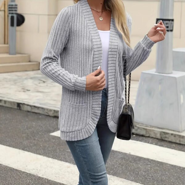 Sanding Casual Patchwork Long Sleeve Cardigan Jacket
