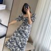 982b77d1-6833-402f-9f66-29f18c52a23c.jpg Floral Dress Woman Square-neck Puff Sleeve French Style Temperament Slimming Dress