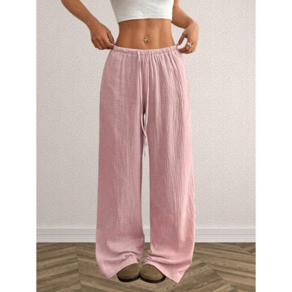 a1592848-c309-4d69-871a-bf3d127cbc5f.jpg Casual Solid-color Cotton-linen Trousers Wide-leg Pants