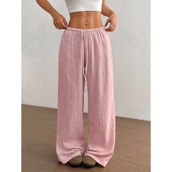 a4e440ff-47ce-42ab-9c39-76c27b6a51dd.jpg Casual Solid-color Cotton-linen Trousers Wide-leg Pants