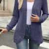 Sanding Casual Patchwork Long Sleeve Cardigan Jacket