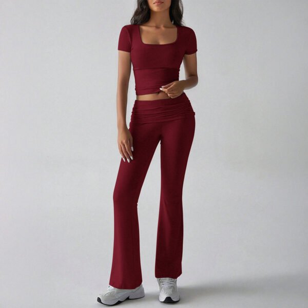b3ccacde-8ba3-489f-bd0e-af6bd7199869.jpg Sports Navel T-shirt Long Pants Suit Women's Clothing