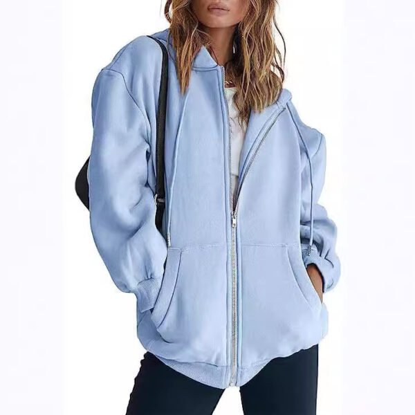 bf3e9761-4f60-4032-8554-d0bc4c944ff4.jpg Women's Velvet Padded Hooded Sweatshirt Casual Zipper Cardigan