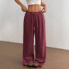 All-matching Lace-up Waist Trimming Fashion Casual Women's Trousers