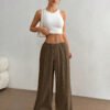 Fashionable Casual Solid-color Loose-fitting Wide-leg Trousers