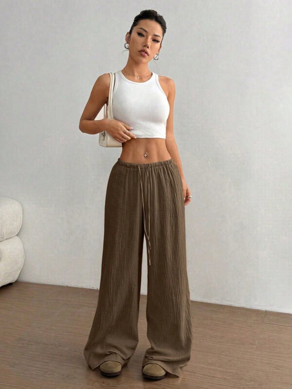 Fashionable Casual Solid-color Loose-fitting Wide-leg Trousers