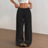 e3541883-40a6-4215-b1eb-b8c48c0d08d4.jpg Casual Solid-color Cotton-linen Trousers Wide-leg Pants