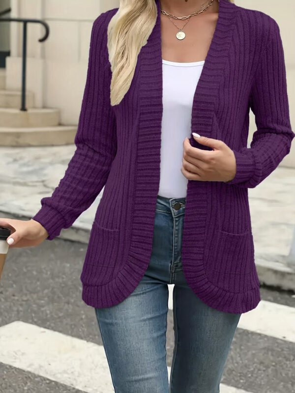 Sanding Casual Patchwork Long Sleeve Cardigan Jacket