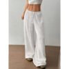 f2671adb-c4aa-4791-823c-e8dab55034cc.jpg Casual Solid-color Cotton-linen Trousers Wide-leg Pants