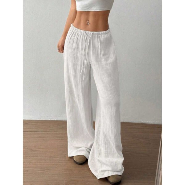 f2671adb-c4aa-4791-823c-e8dab55034cc.jpg Casual Solid-color Cotton-linen Trousers Wide-leg Pants
